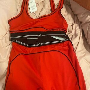ALO Yoga Red and Black Athletic Set
